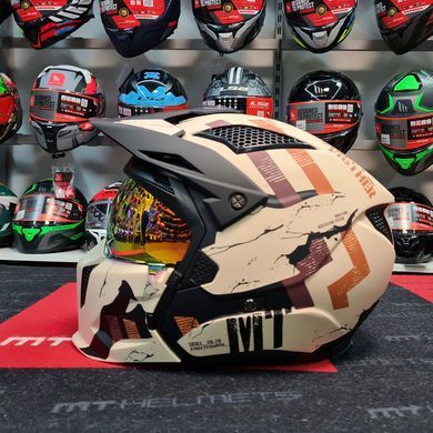 Мотошлем MT STREETFIGHTER SV SKULL 2020 Matt Orange XS