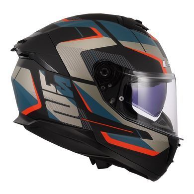 Мотошолом LS2 FF808 Stream 2 Road Matt Black Blue ECE2206 M