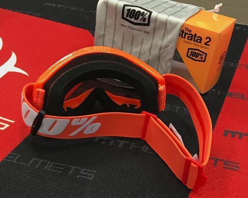 Мотоочки 100% STRATA Goggle II Orange - Mirror Gold Lens