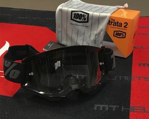Маска кросова 100% STRATA Goggle II Black - Clear Lens