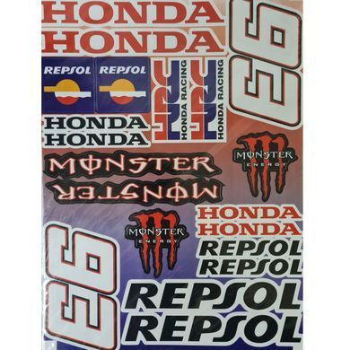 Наклейка лист А3 Honda 93