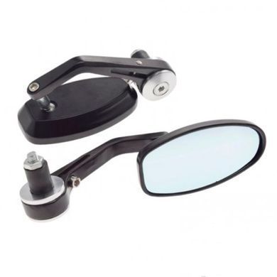 Зеркала в торец руля LU0220 Black Silver