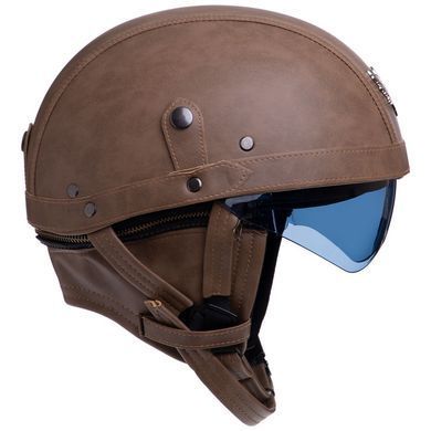 Мотошолом VINTAGE каска ретро з окулярами коричнева Harley XL