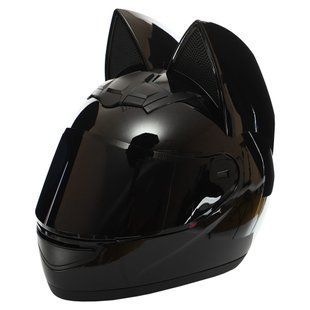Мотошлем кошка Nitrinos NEKO HNJ Gloss Black L-XL