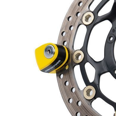 Замок на диск Oxford Quartz XA5 Alarm Disc Lock Yellow Black