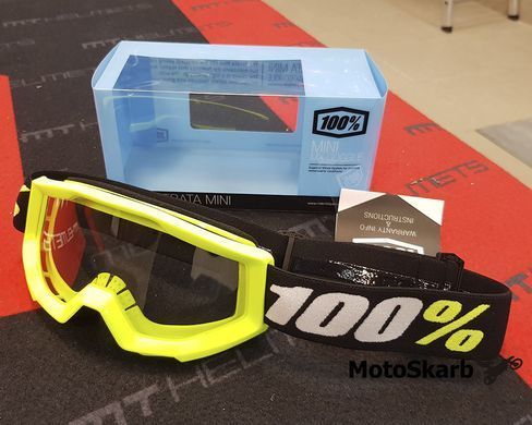Маска кросова дитяча 100% STRATA MINI Goggle Yellow - Clear Lens