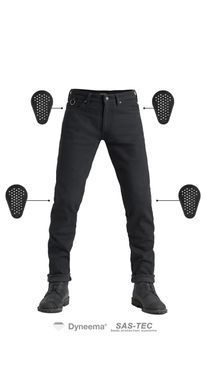 Мотоджинси одношарові PandoMoto Steel Black 02 Dyneema&reg; AA W34-L34