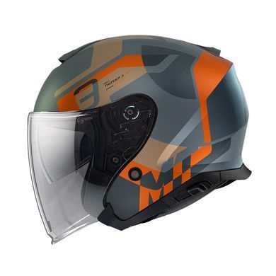Мотошлем MT THUNDER 3 Jet Silton С4 Matt Orange XL