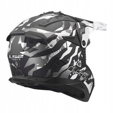 Мотошолом LS2 MX708 Fast 2 GROTESK Black Grey L