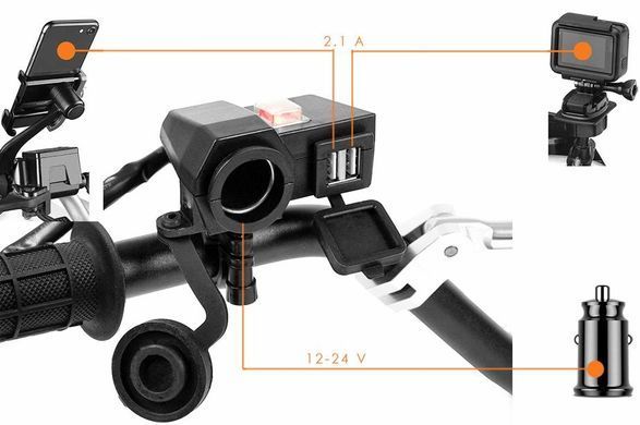 USB ExtremeStyle MUS04 2х2.1А и прикуриватель на руль
