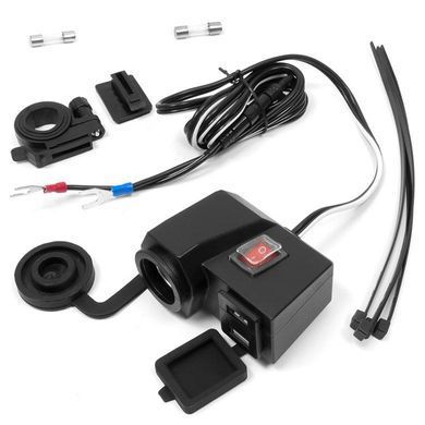 USB ExtremeStyle MUS06 2х3.1А та гніздо з вольтметром на кермо