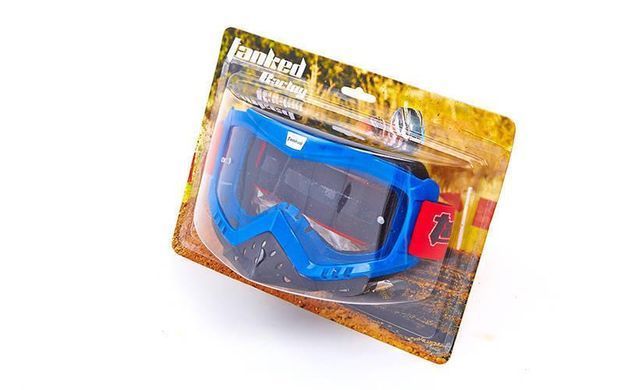 Мотоочки кроссовые Tanked Blue защита носа