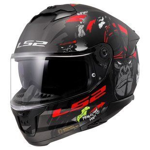 Мотошлем LS2 FF808 Stream 2 Angry Monkey Matt Black Red XS