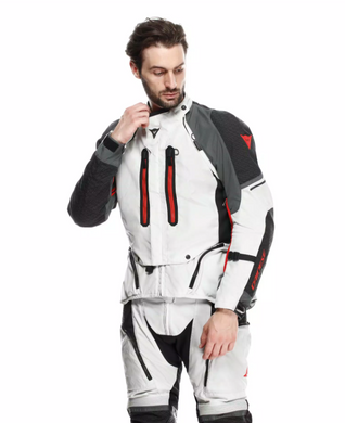 Мотокуртка Dainese SUPER ADVENTURE ABSOLUTESHELL JACKET GLACIER-GREY IRON-GATE RED 54