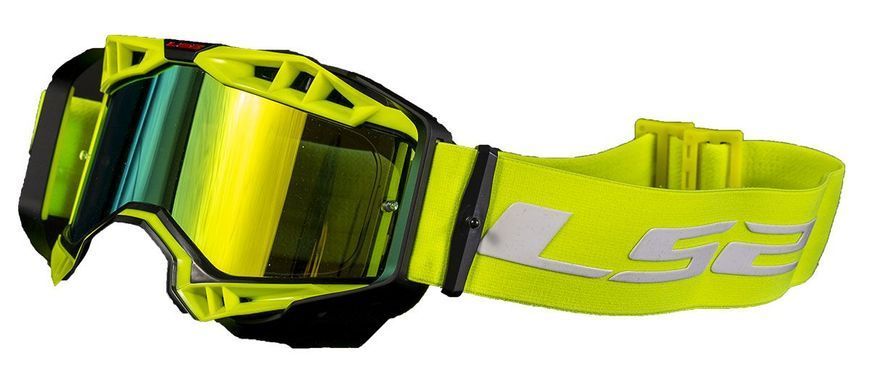 Маска кросова LS2 Aura Pro Goggle Black Yellow with Iridium Visor