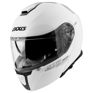 Мотошолом AXXIS GECKO Solid A0 Gloss White L