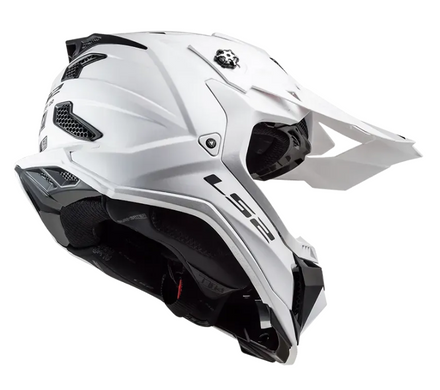 Мотошолом LS2 MX700 Subverter Evo Single Mono Gloss White XXL