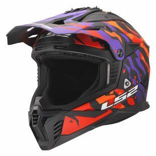 Мотошолом LS2 MX708 Fast 2 GROTESK Purple Orange L