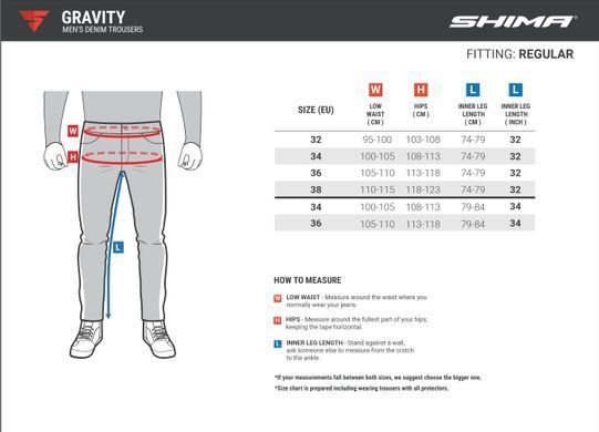 Мотоджинсы SHIMA Gravity W32-L32