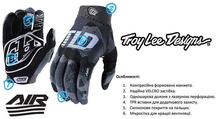 Рукавички TLD AIR glove black Розмір S, L