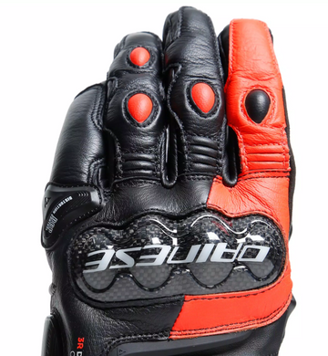 Моторукавички Dainese CARBON 4 SHORT Leather Black Red