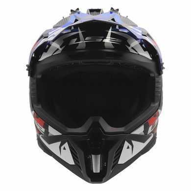Мотошолом LS2 MX708 Fast 2 GROTESK White Blue Red L