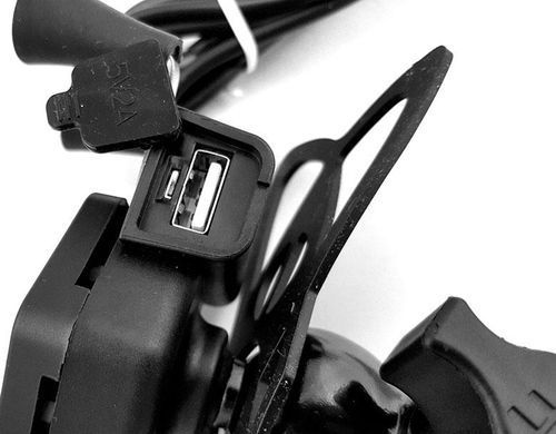 Тримач телефону затискний з гумкою RAM L USB