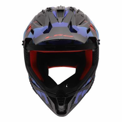 Мотошолом LS2 MX708 Fast 2 ZOMBIE II Black Red Blue M