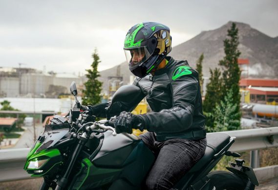 Мотошолом AXXIS DRAKEN Cosa Nostra B6 Gloss Green XS