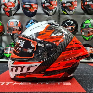 Мотошлем MT KRE+ Carbon Brush A5 Gloss Pearl Red L