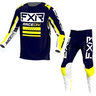 Подростковые джерси штаны FXR Yth Clutch Pro MX 22-Midnight White Yellow M