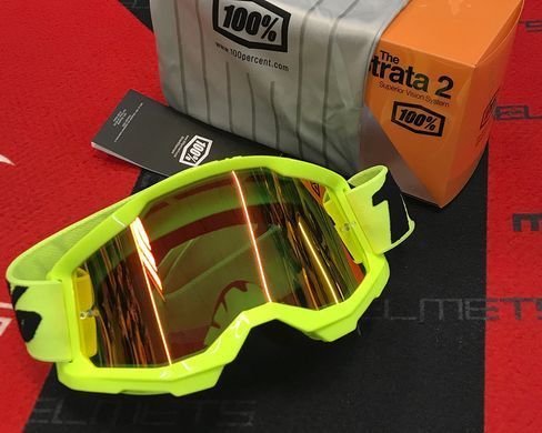 Мотоочки 100% STRATA Goggle II Yellow - Mirror Red Lens