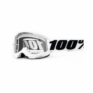 Маска кросова 100% STRATA Goggle II White - Clear Lens