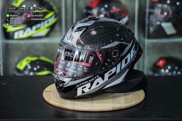 Мотошлем MT RAPIDE Pro Carbon Gloss Grey L