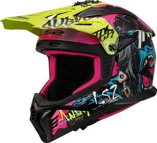 Мотошлем LS2 MX708 Fast 2 Gorilla BL/LIN H-V Yellow S