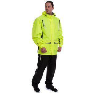 Мотодощовик Compass Black Fluo Green куртка та штани L