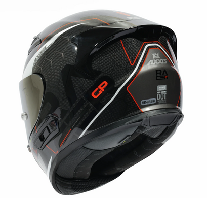 Мотошолом AXXIS RACER GP SV SPIKE A0 Carbone Gloss Pearl White XL